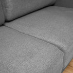 Brixton Grey 3 Seater Sofa - Modern Fabric Sofa with Steel Legs - Bargainia.com - 5056150286141