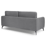 Brixton Grey 3 Seater Sofa - Modern Fabric Sofa with Steel Legs - Bargainia.com - 