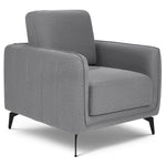 Brixton Grey Armchair - Modern Fabric Accent Chair with Steel Legs - Bargainia.com - 