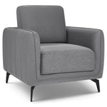 Brixton Grey Armchair - Modern Fabric Accent Chair with Steel Legs - Bargainia.com - 