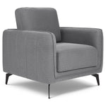 Brixton Grey Armchair - Modern Fabric Accent Chair with Steel Legs - Bargainia.com - 