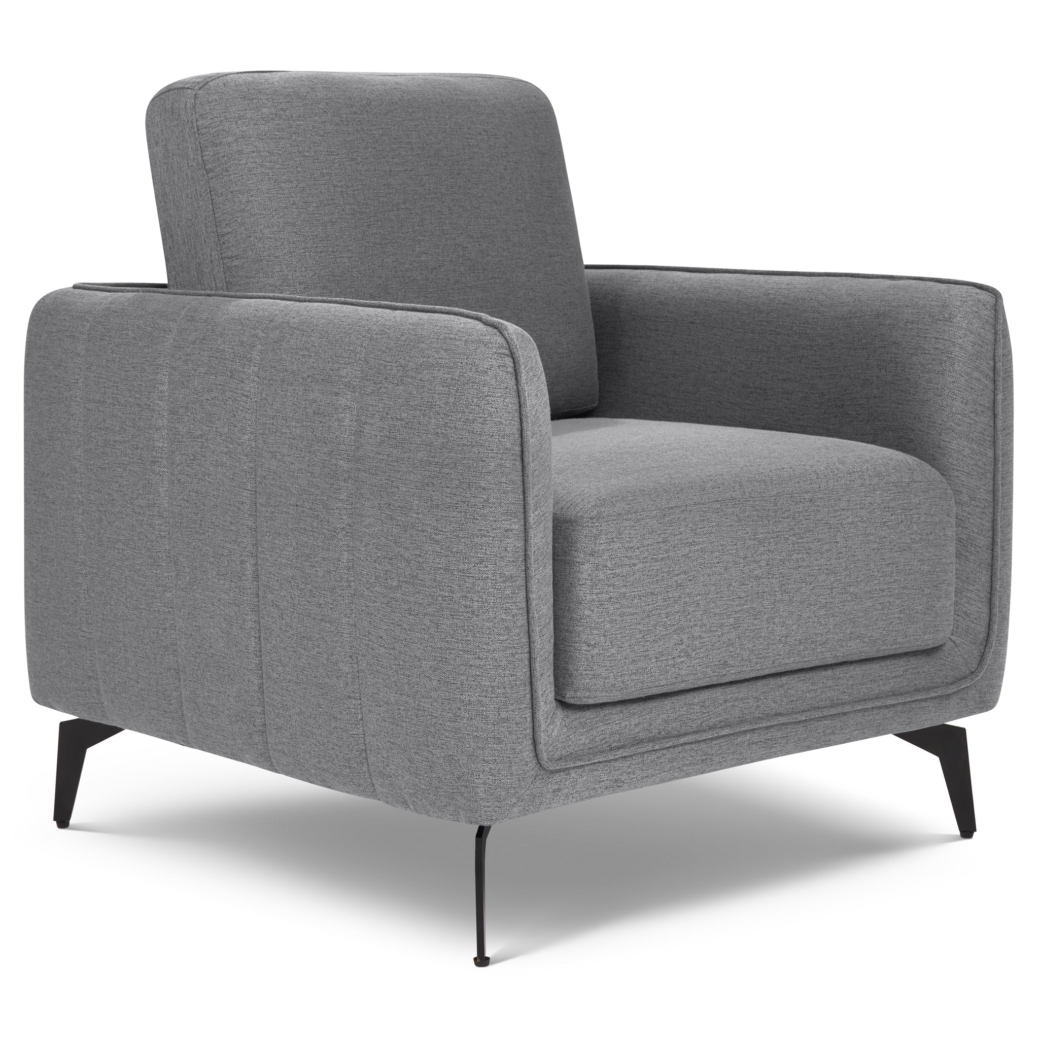 Brixton Grey Armchair - Modern Fabric Accent Chair with Steel Legs - Bargainia.com - 5056150286127 - H-8602-GY-1