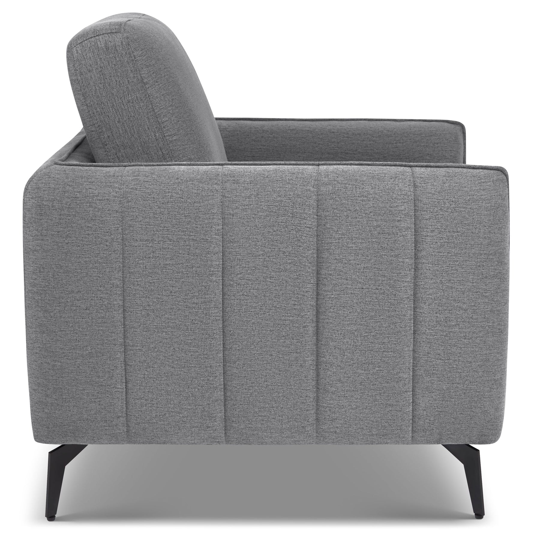 Brixton Grey Armchair - Modern Fabric Accent Chair with Steel Legs - Bargainia.com - 
