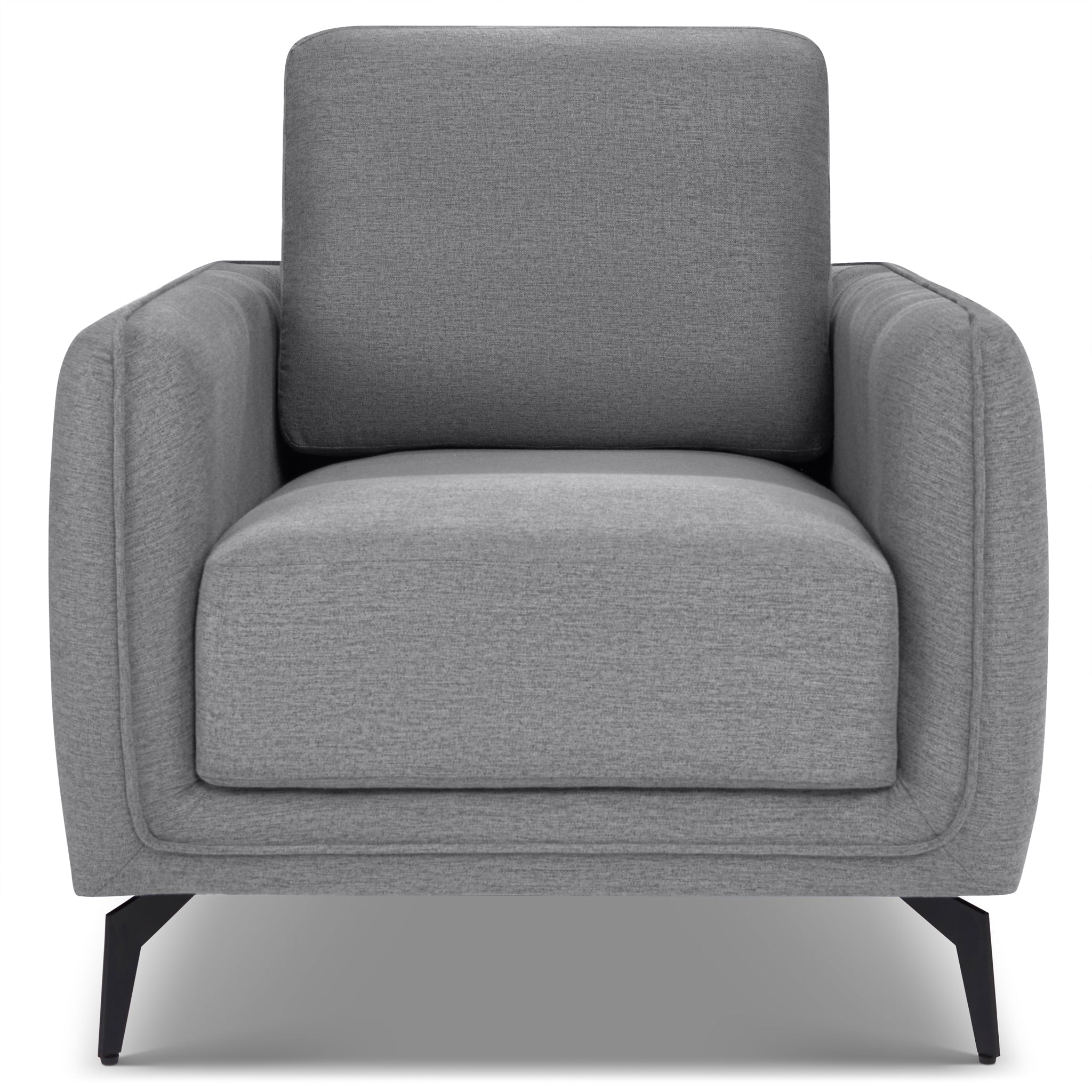 Brixton Grey Armchair - Modern Fabric Accent Chair with Steel Legs - Bargainia.com - 5056150286127 - H-8602-GY-1