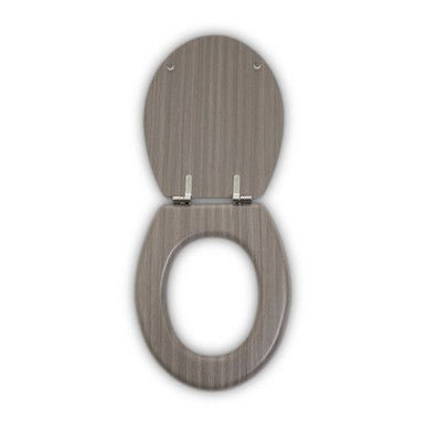 Brooks Grey Wood Toilet Seat - Bargainia.com - 5018705967363