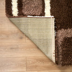 Brown Boxed Thick Shaggy Rug - California - Bargainia.com - 