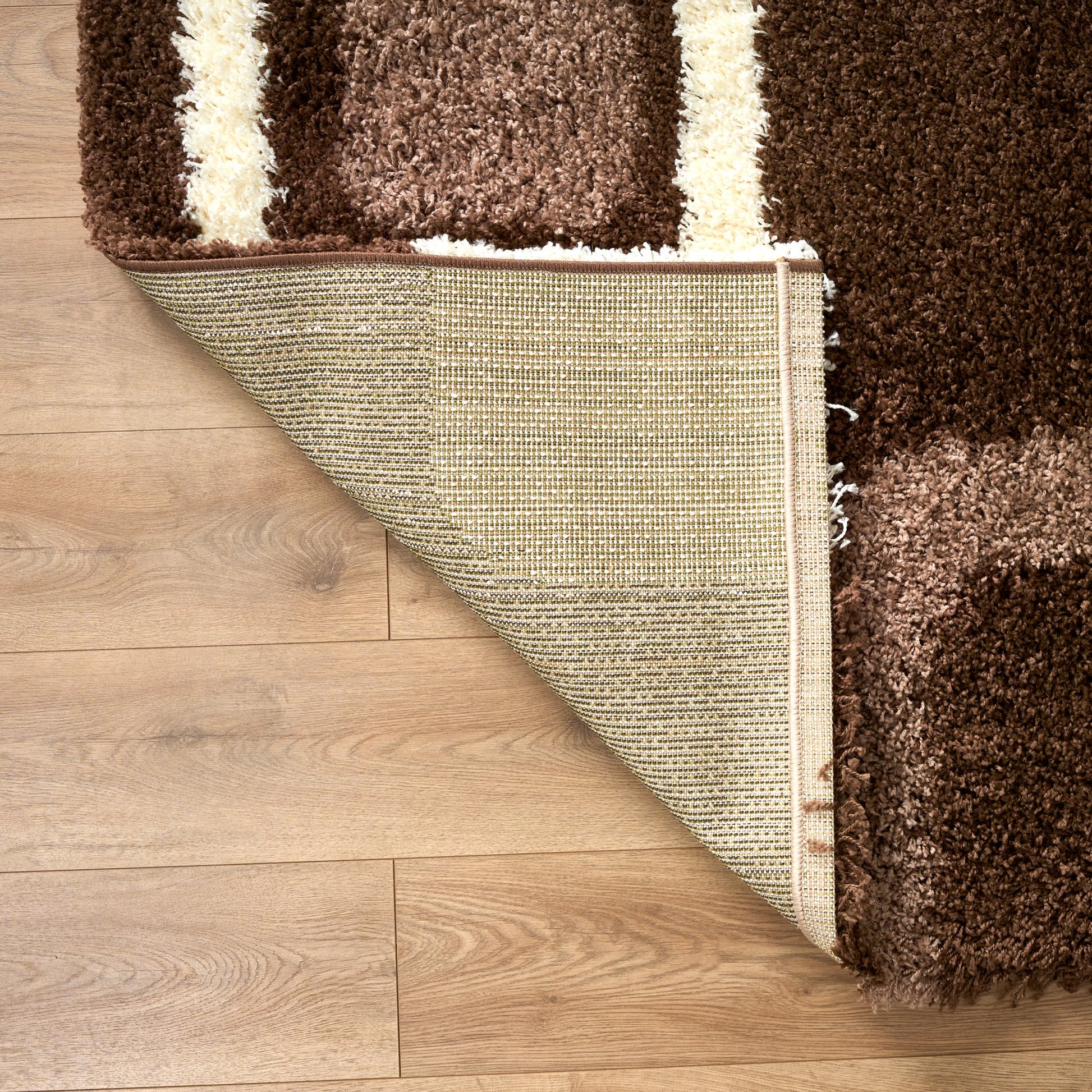 Brown Boxed Thick Shaggy Rug - California Rugs Rug Masters