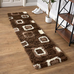 Brown Boxed Thick Shaggy Rug - California - Bargainia.com - 