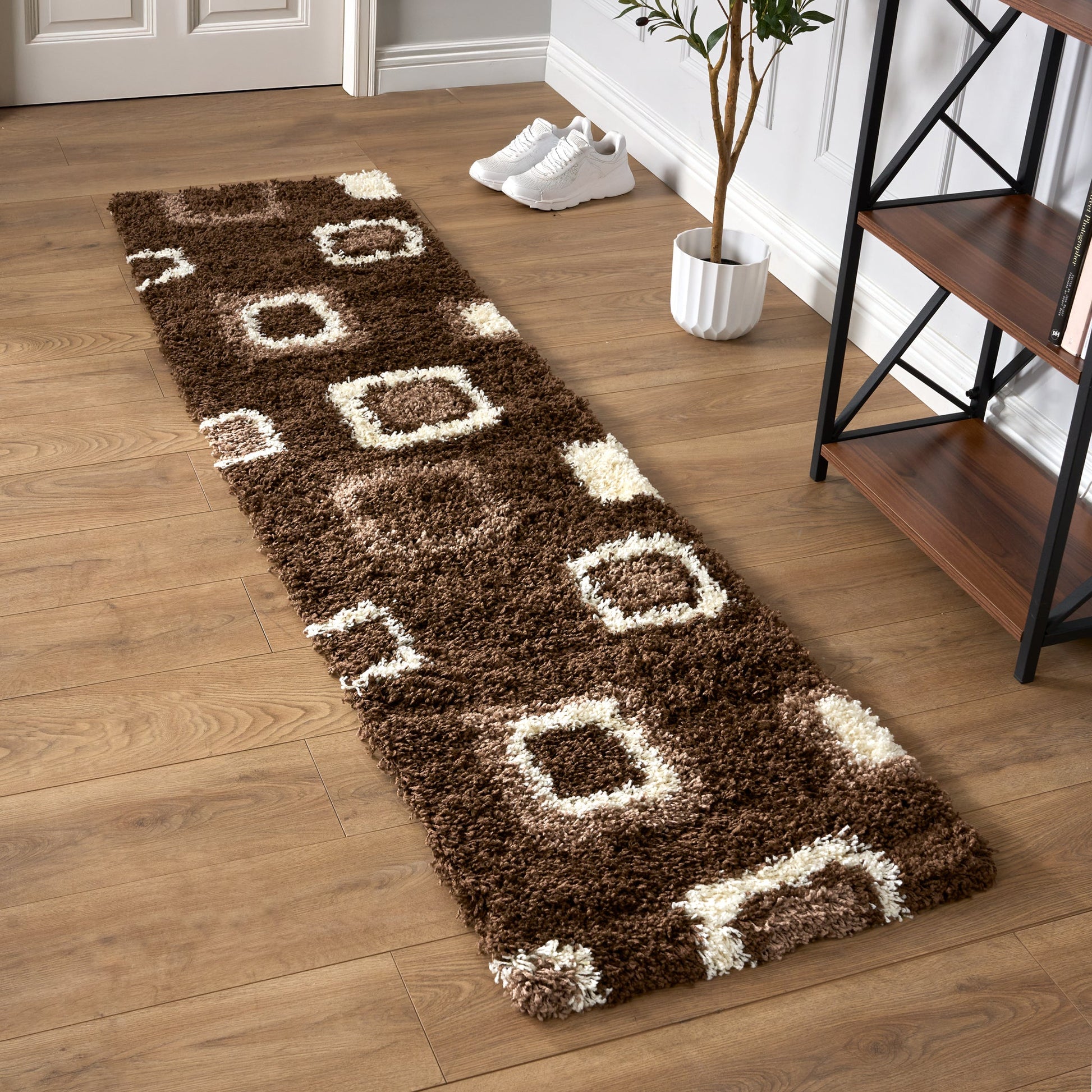 Brown Boxed Thick Shaggy Rug - California Rugs Rug Masters