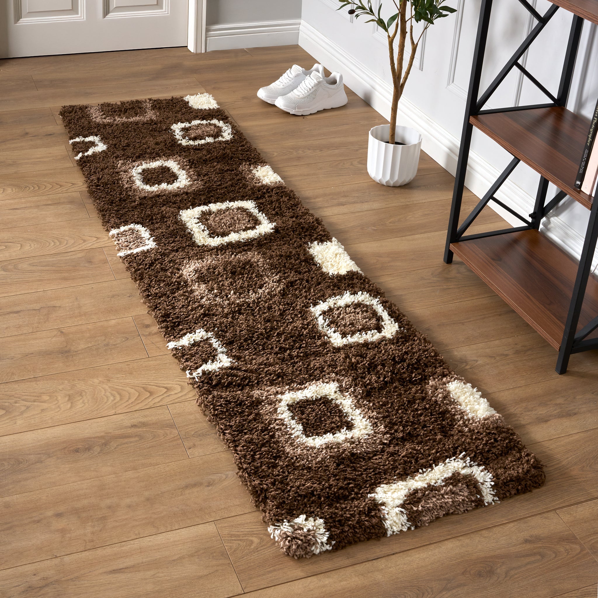 Brown Boxed Thick Shaggy Rug - California Rugs Rug Masters