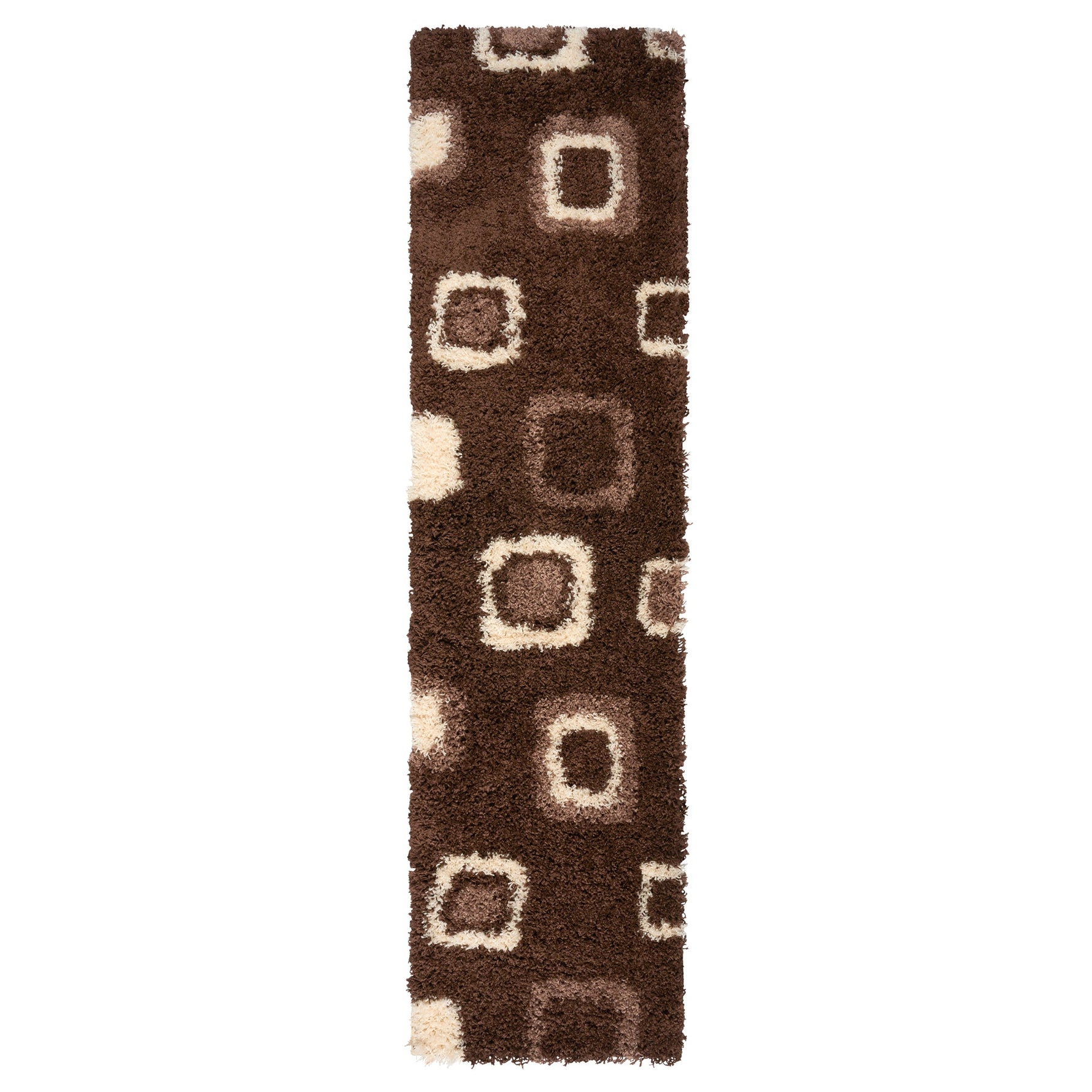 Brown Boxed Thick Shaggy Rug - California - Bargainia.com - 