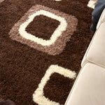 Brown Boxed Thick Shaggy Rug - California - Bargainia.com - 