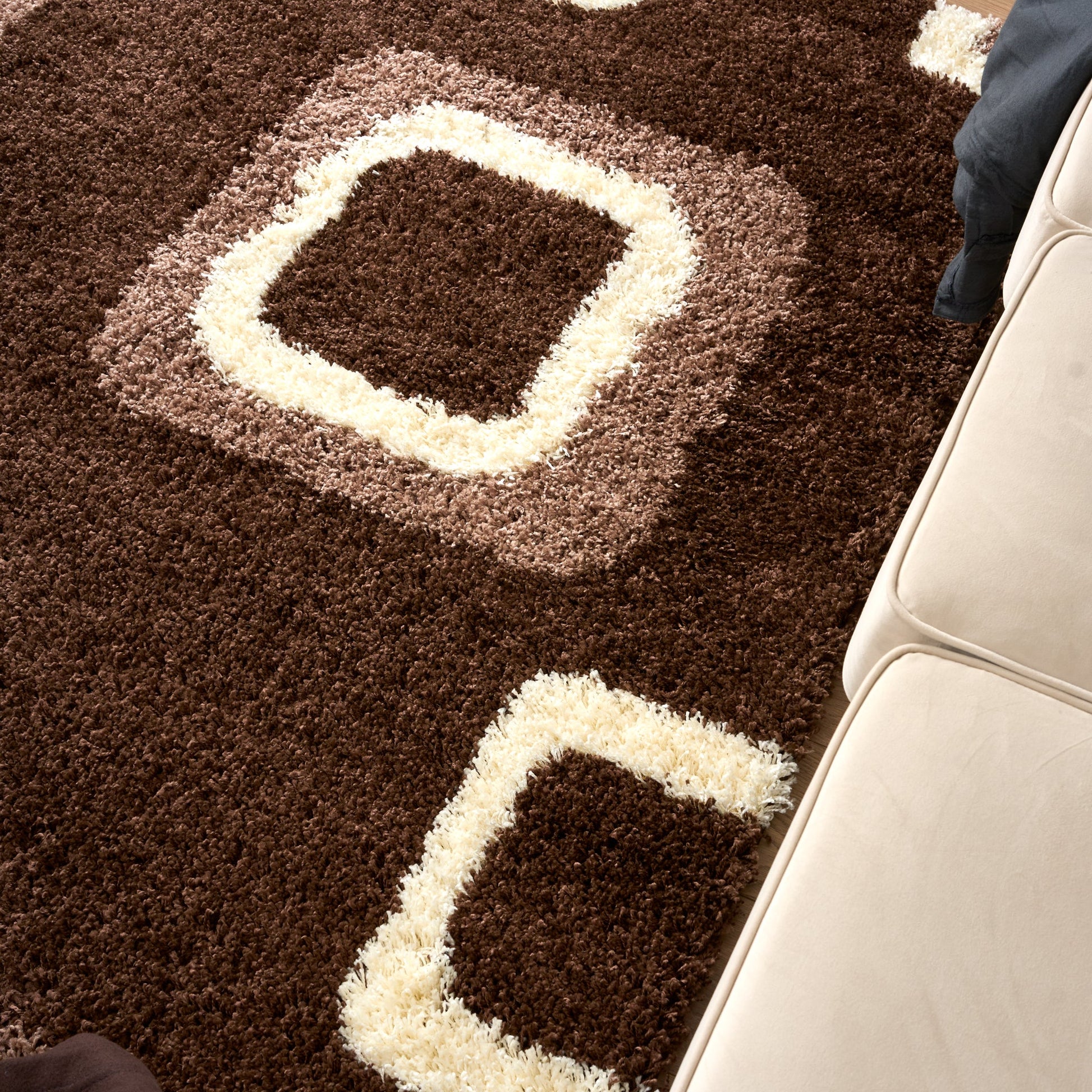Brown Boxed Thick Shaggy Rug - California Rugs Rug Masters