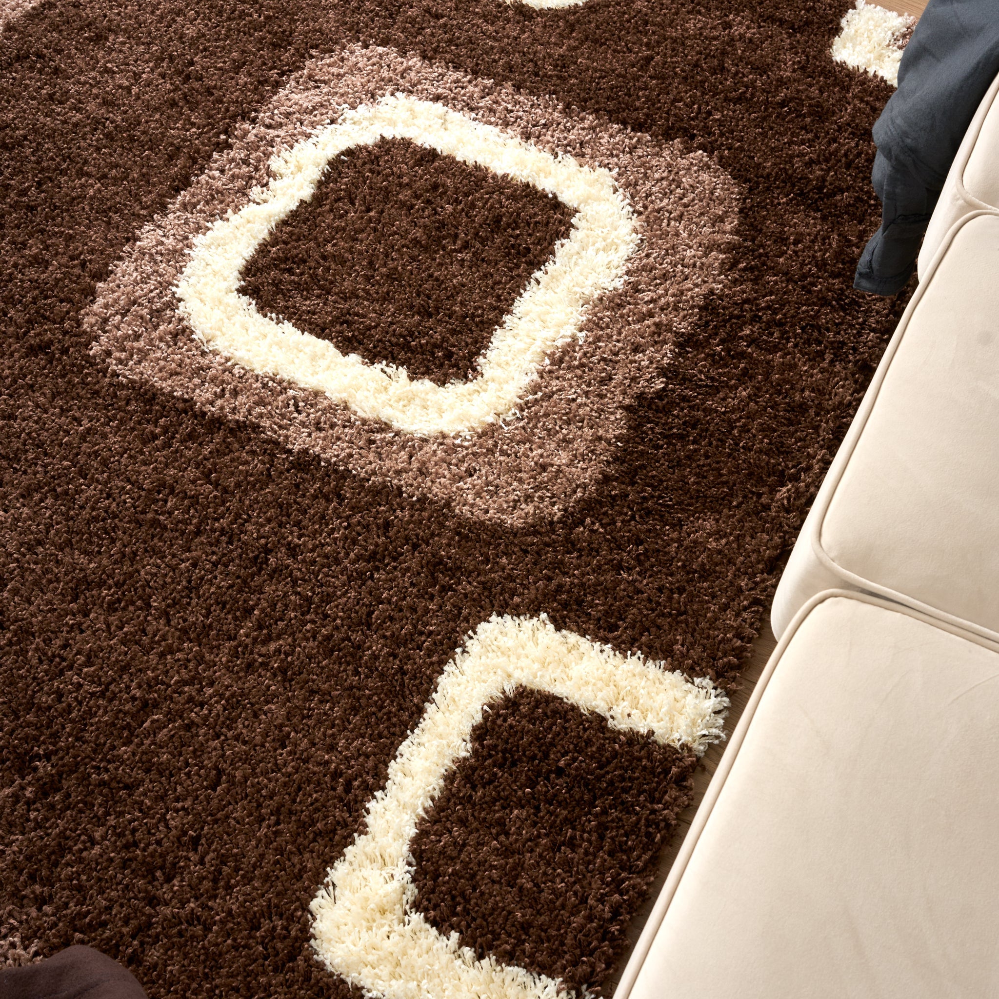 Brown Boxed Thick Shaggy Rug - California Rugs Rug Masters