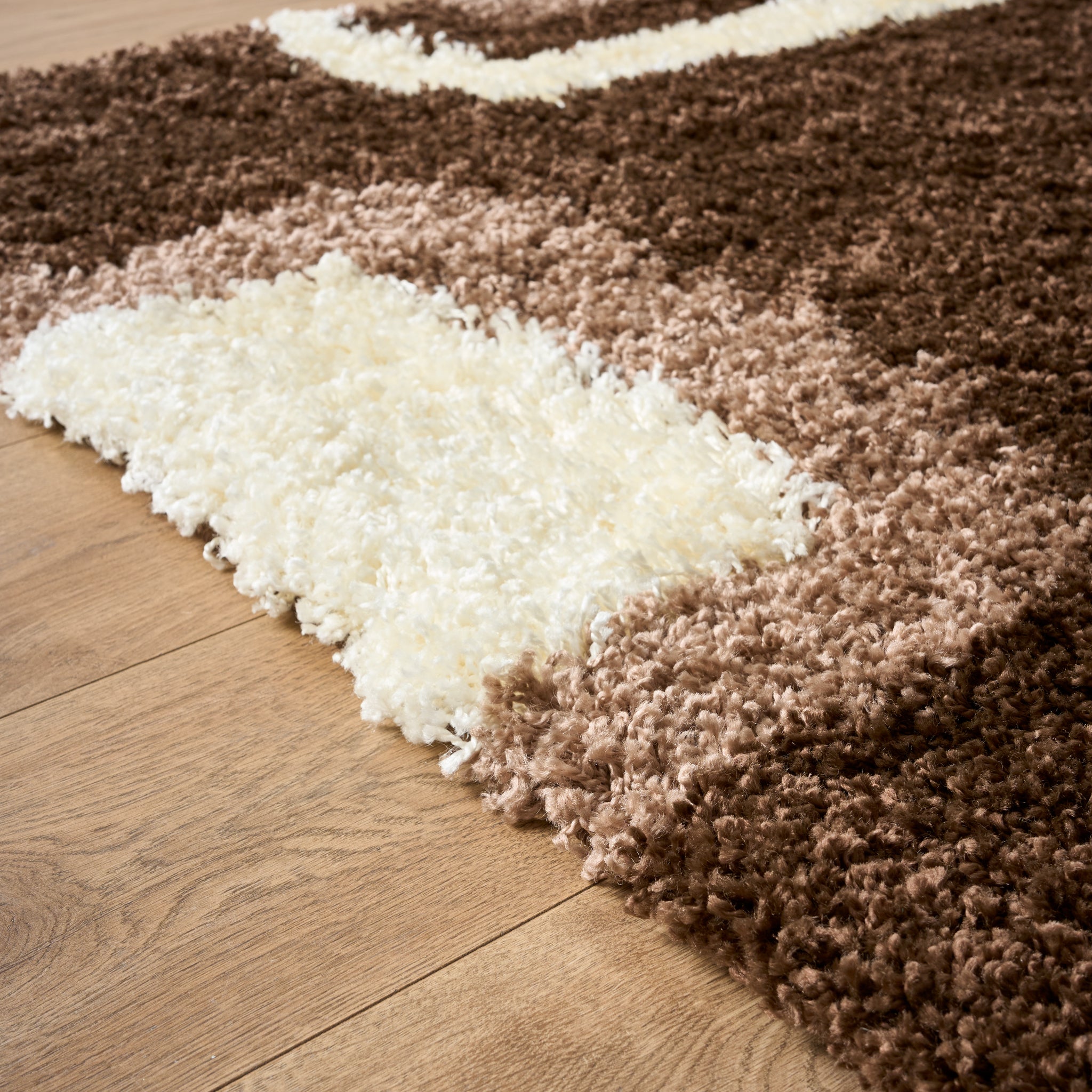 Brown Boxed Thick Shaggy Rug - California Rugs Rug Masters