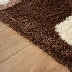Brown Boxed Thick Shaggy Rug - California - Bargainia.com - 