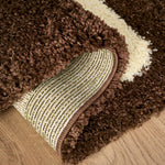 Brown Boxed Thick Shaggy Rug - California - Bargainia.com - 