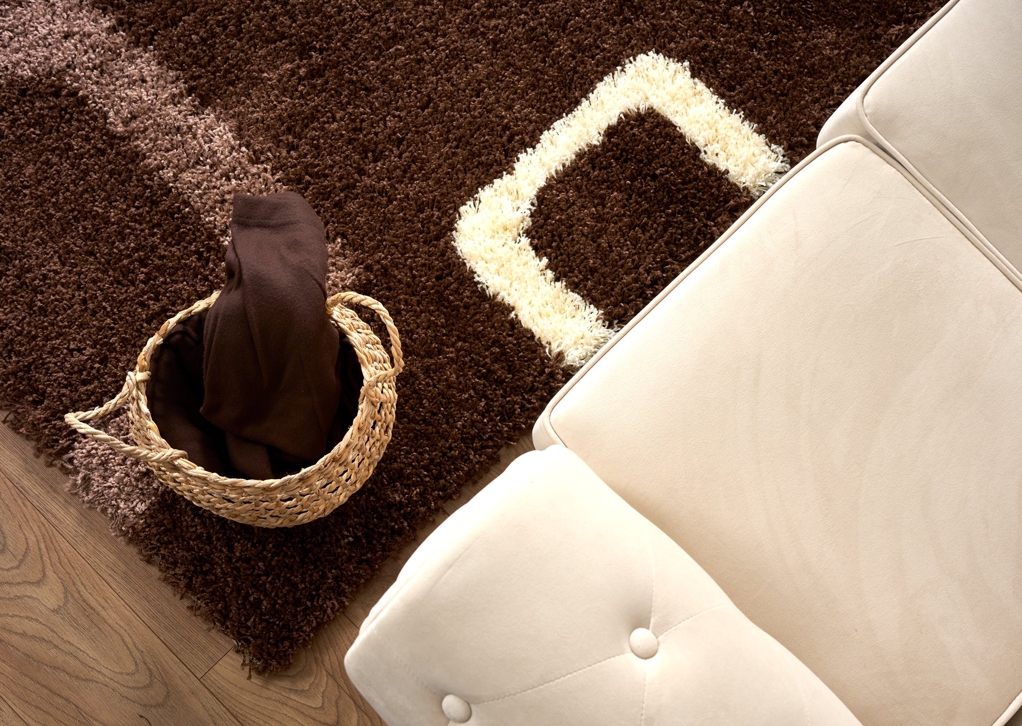 Brown Boxed Thick Shaggy Rug - California Rugs Rug Masters