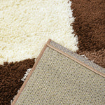 Brown Checked Thick Shaggy Rug - California - Bargainia.com - 