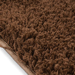 Brown Checked Thick Shaggy Rug - California - Bargainia.com - 