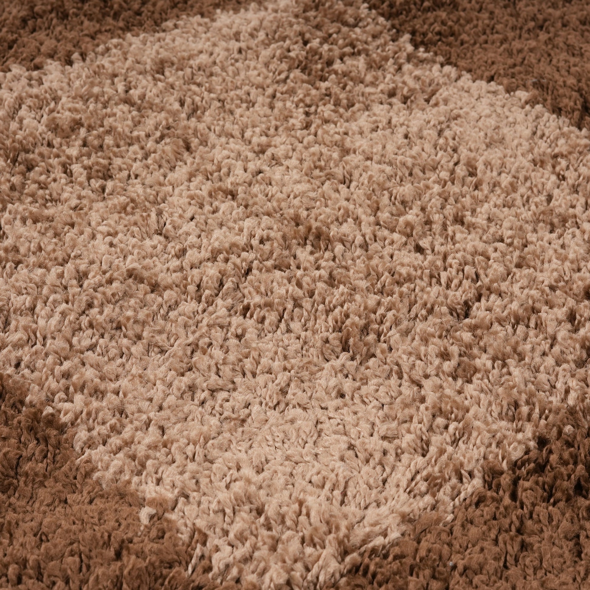 Brown Checked Thick Shaggy Rug - California Rugs Rug Masters