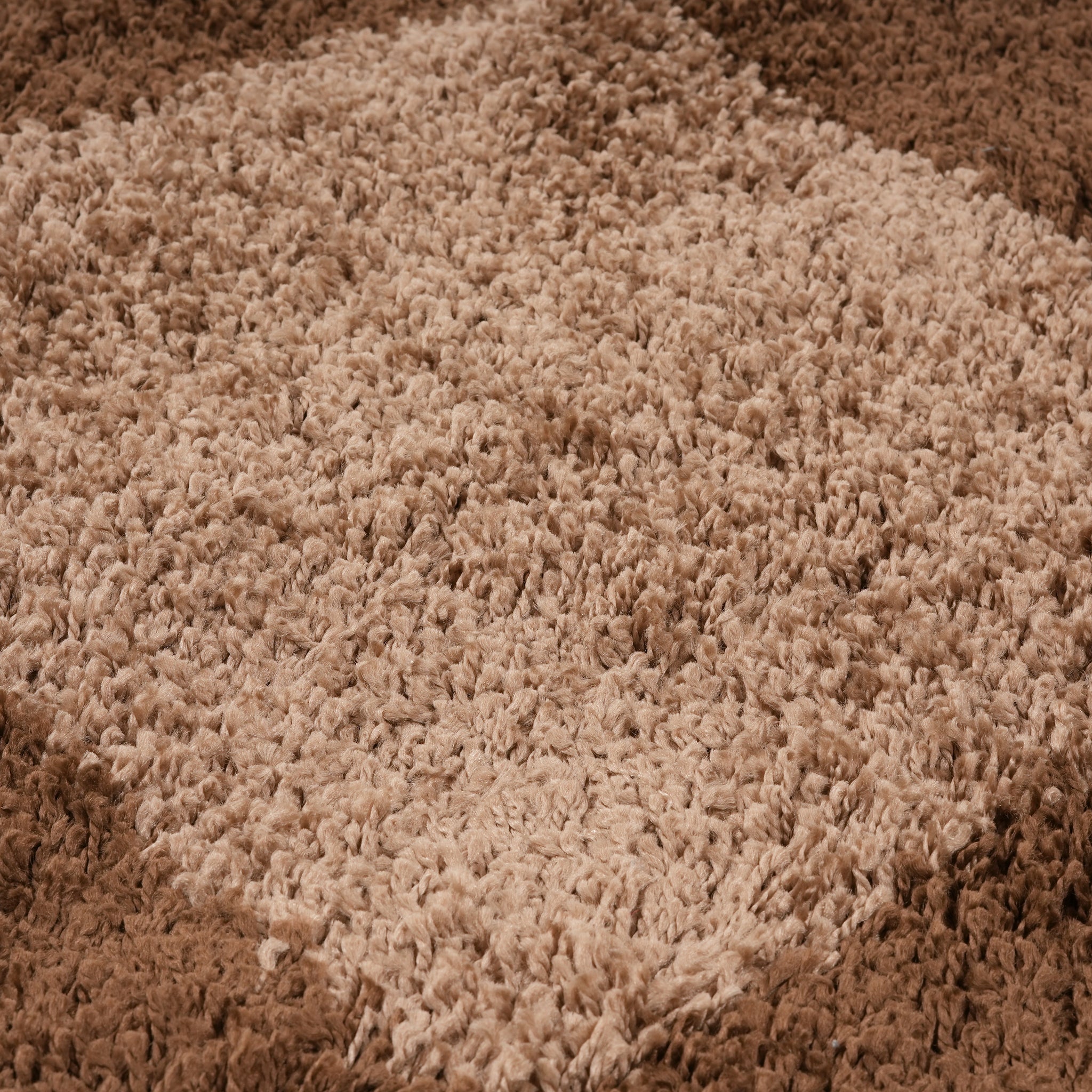 Brown Checked Thick Shaggy Rug - California Rugs Rug Masters