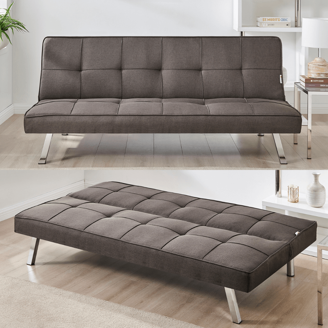 Brown Click Clack 3 Seater Sofa Bed - Britney - Bargainia.com - 