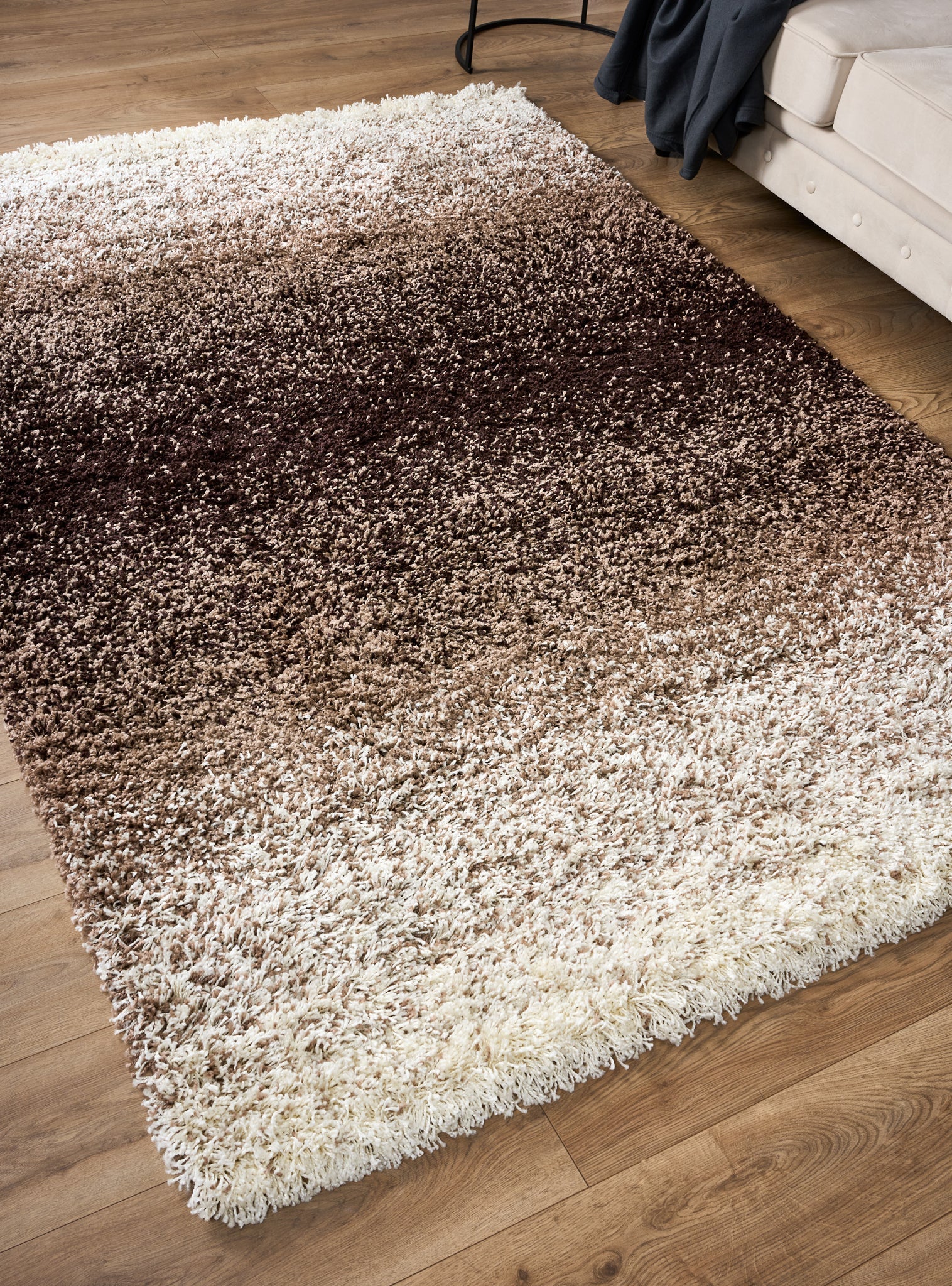 Brown Ombre Blend Thick Shaggy Rug - California Rugs Rug Masters