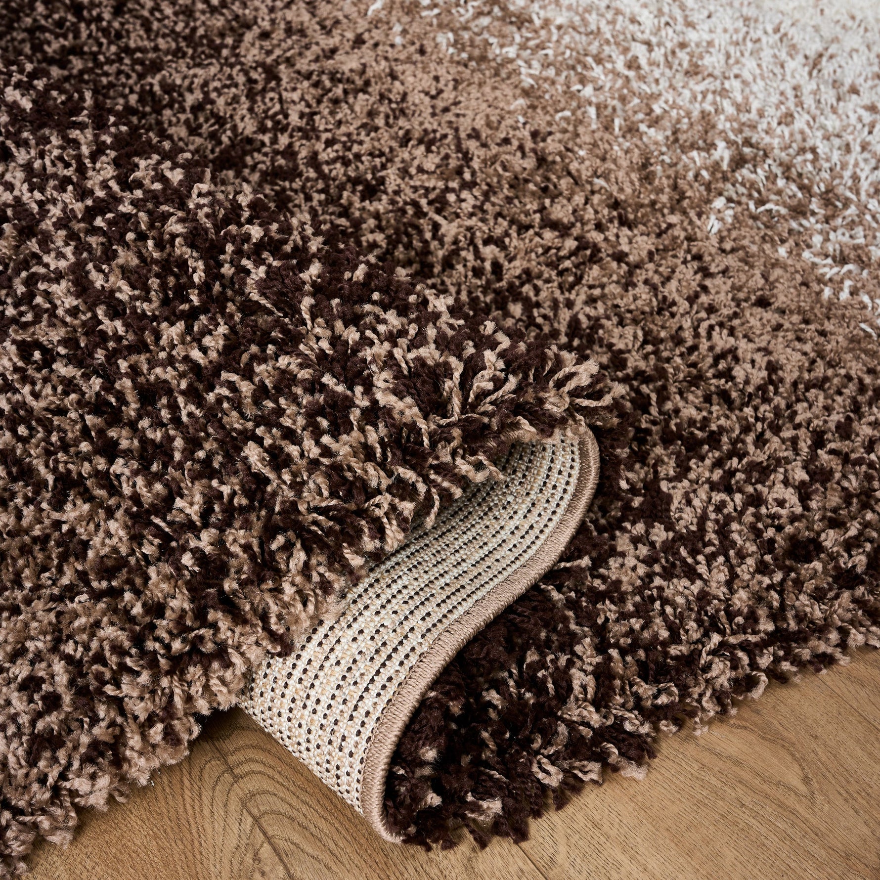 Brown Ombre Blend Thick Shaggy Rug - California - Bargainia.com - 