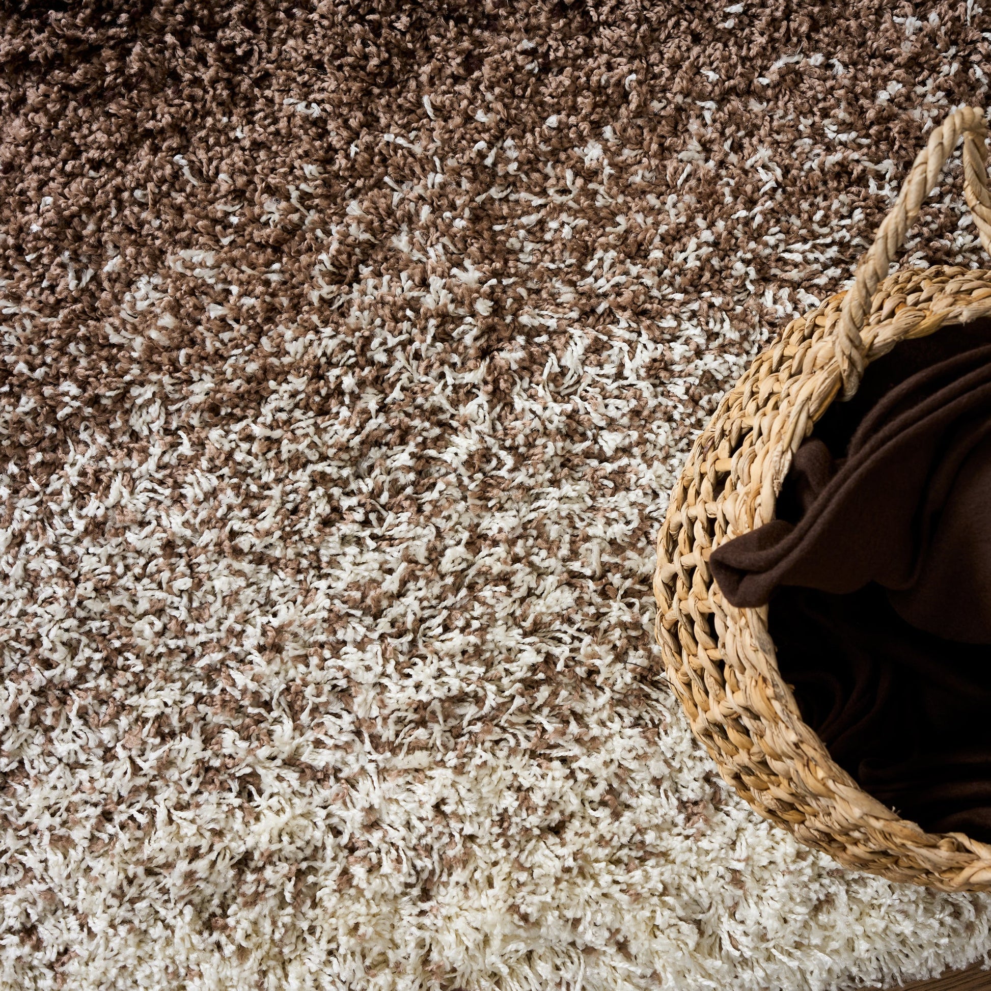 Brown Ombre Blend Thick Shaggy Rug - California Rugs Rug Masters