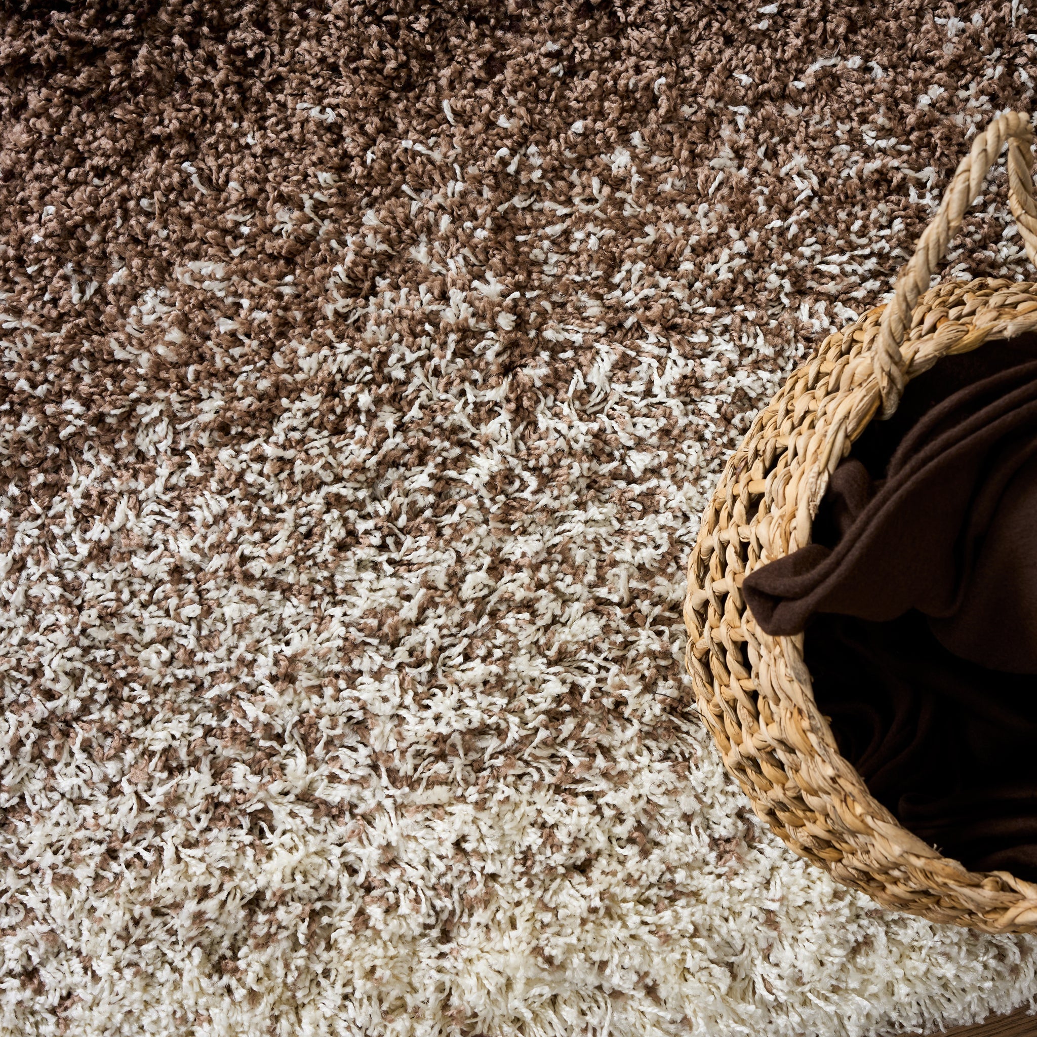 Brown Ombre Blend Thick Shaggy Rug - California Rugs Rug Masters