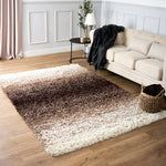Brown Ombre Blend Thick Shaggy Rug - California - Bargainia.com - 
