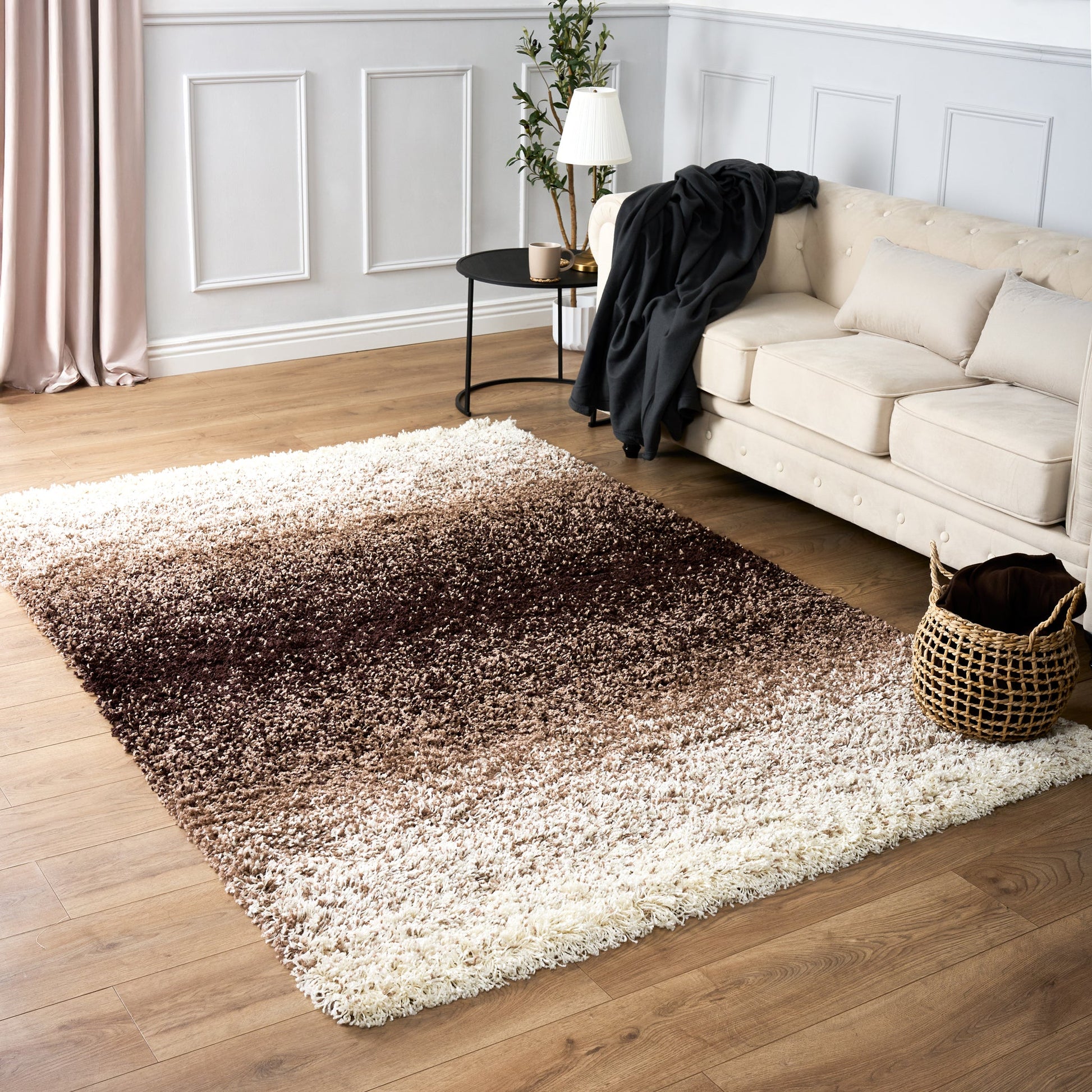 Brown Ombre Blend Thick Shaggy Rug - California Rugs Rug Masters