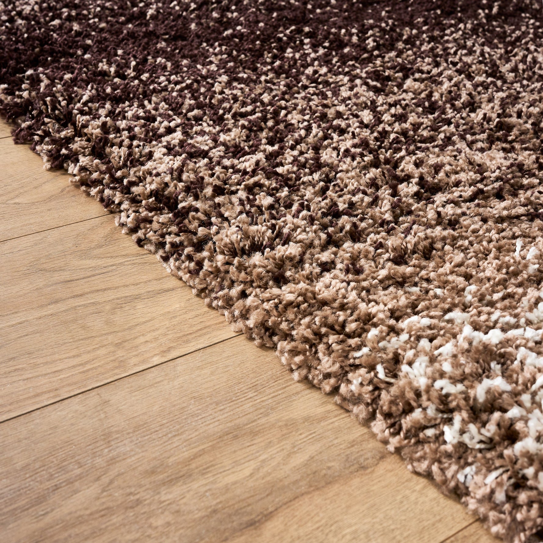 Brown Ombre Blend Thick Shaggy Rug - California - Bargainia.com - 