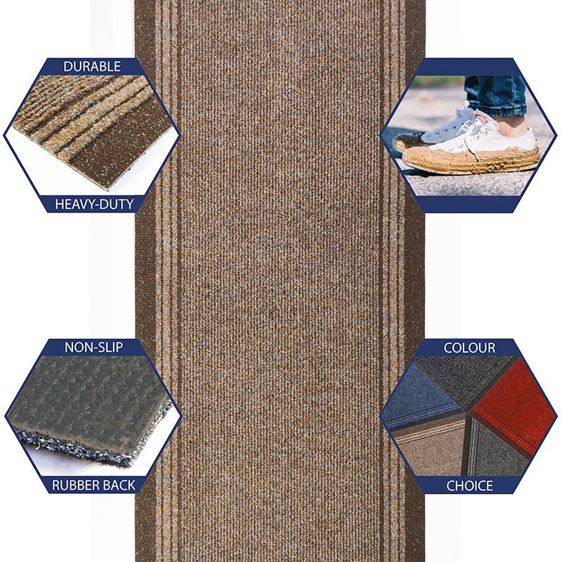 Brown Stair Runner / Kitchen Mat - Sydney (Custom Sizes Available) - Bargainia.com - 5056150264095 - RNR-SYD-BN-01FT