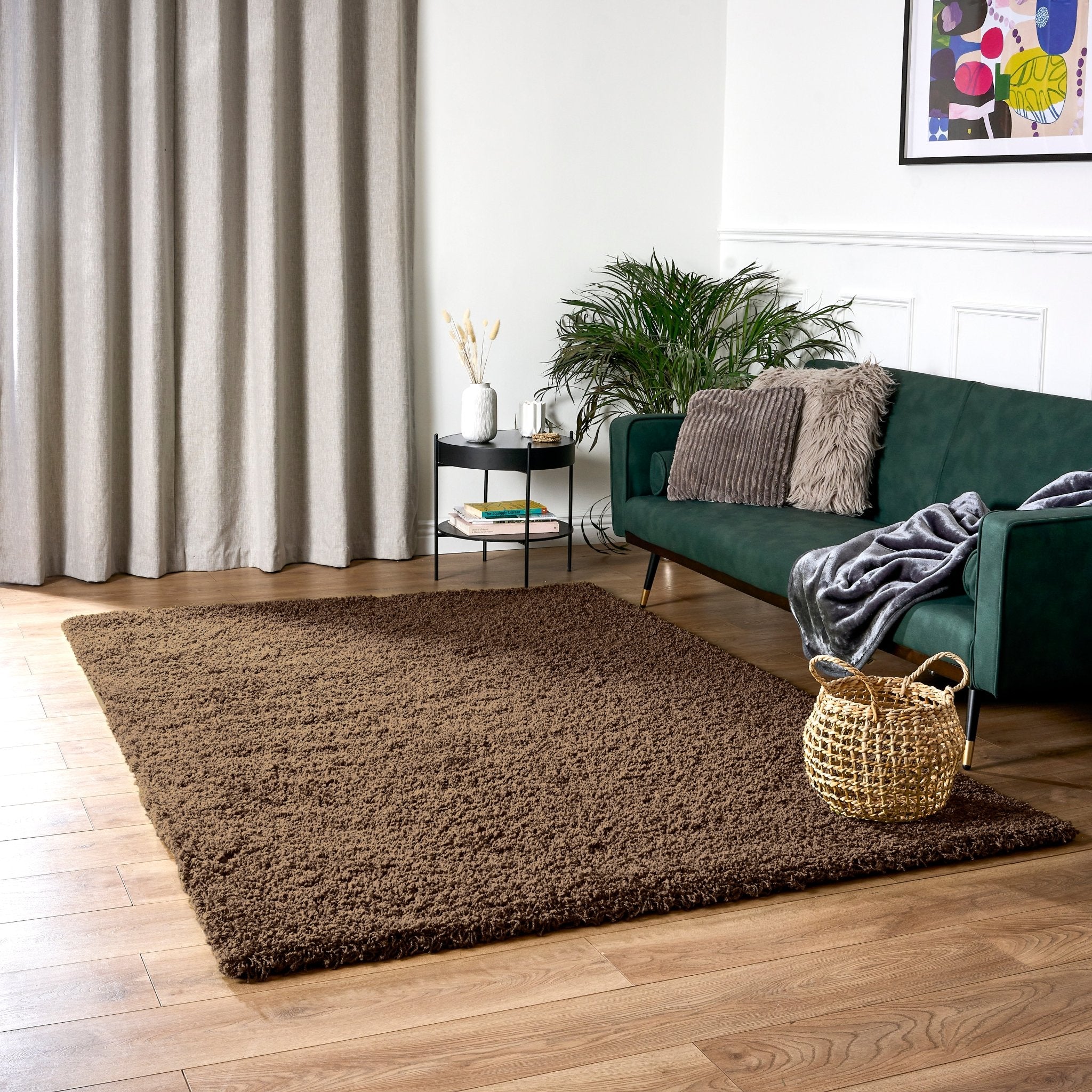 Brown Thick Shaggy Rug - California - Bargainia.com - 