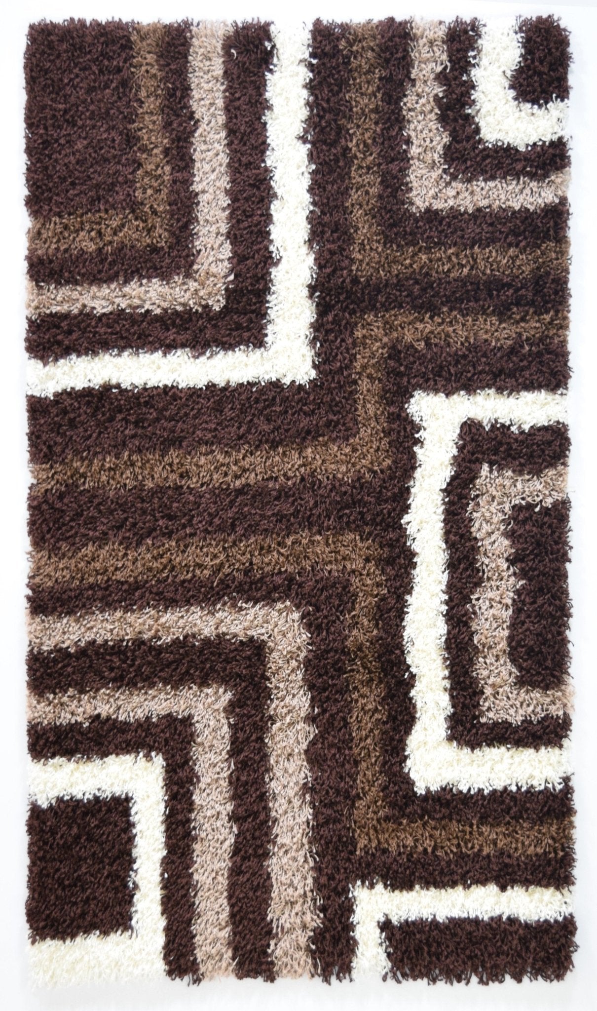 Brown Tides Thick Shaggy Rug - California - Bargainia.com - 