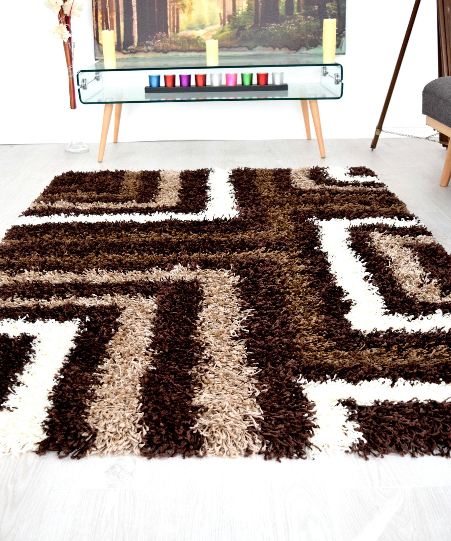 Brown Tides Thick Shaggy Rug - California Rugs Rug Masters