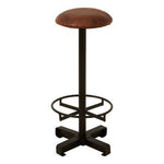 Buffalo Brown Leather Round Seat Bar Stool - Bargainia.com - 5018705395913