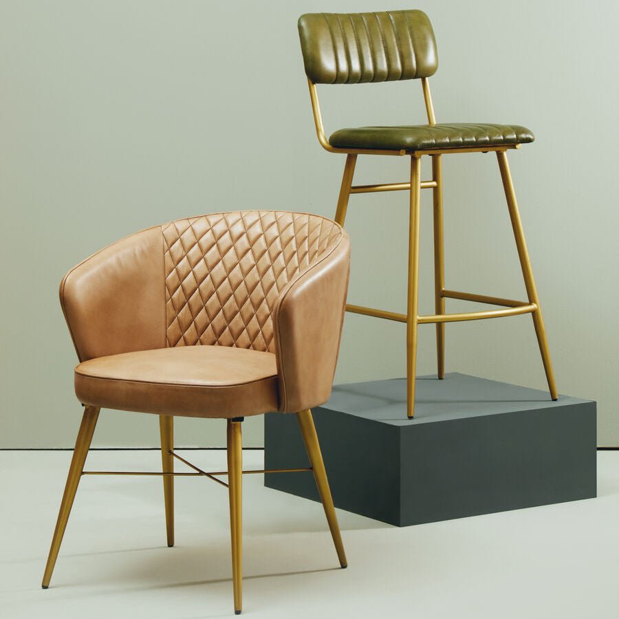 Buffalo Green Leather Bar Chair - Bargainia.com - 5018705992761