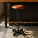 Buffalo Light Brown Leather Bar Stool - Bargainia.com - 5018705395920