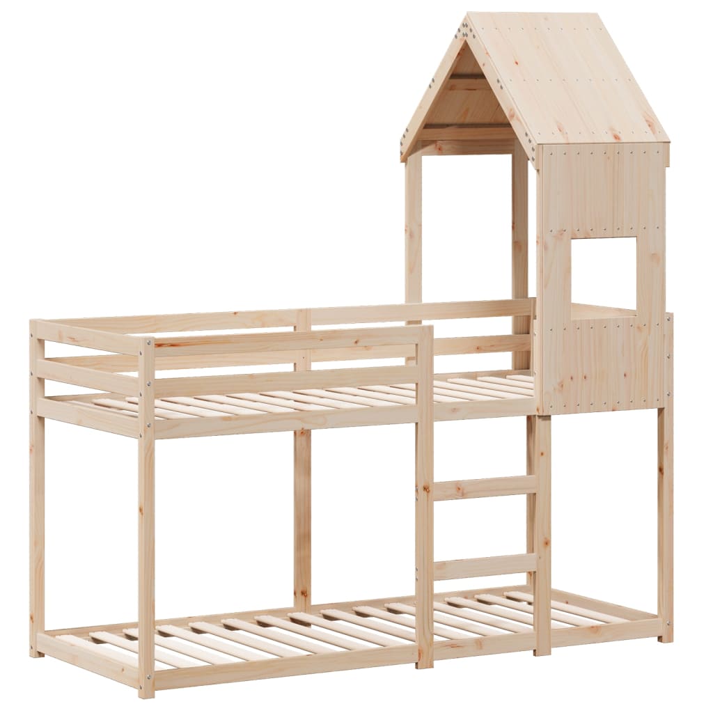 Bunk Bed without Mattress 75x190 cm Small Single Solid Wood Pine - Bargainia.com - 8721102669057 - 3282007