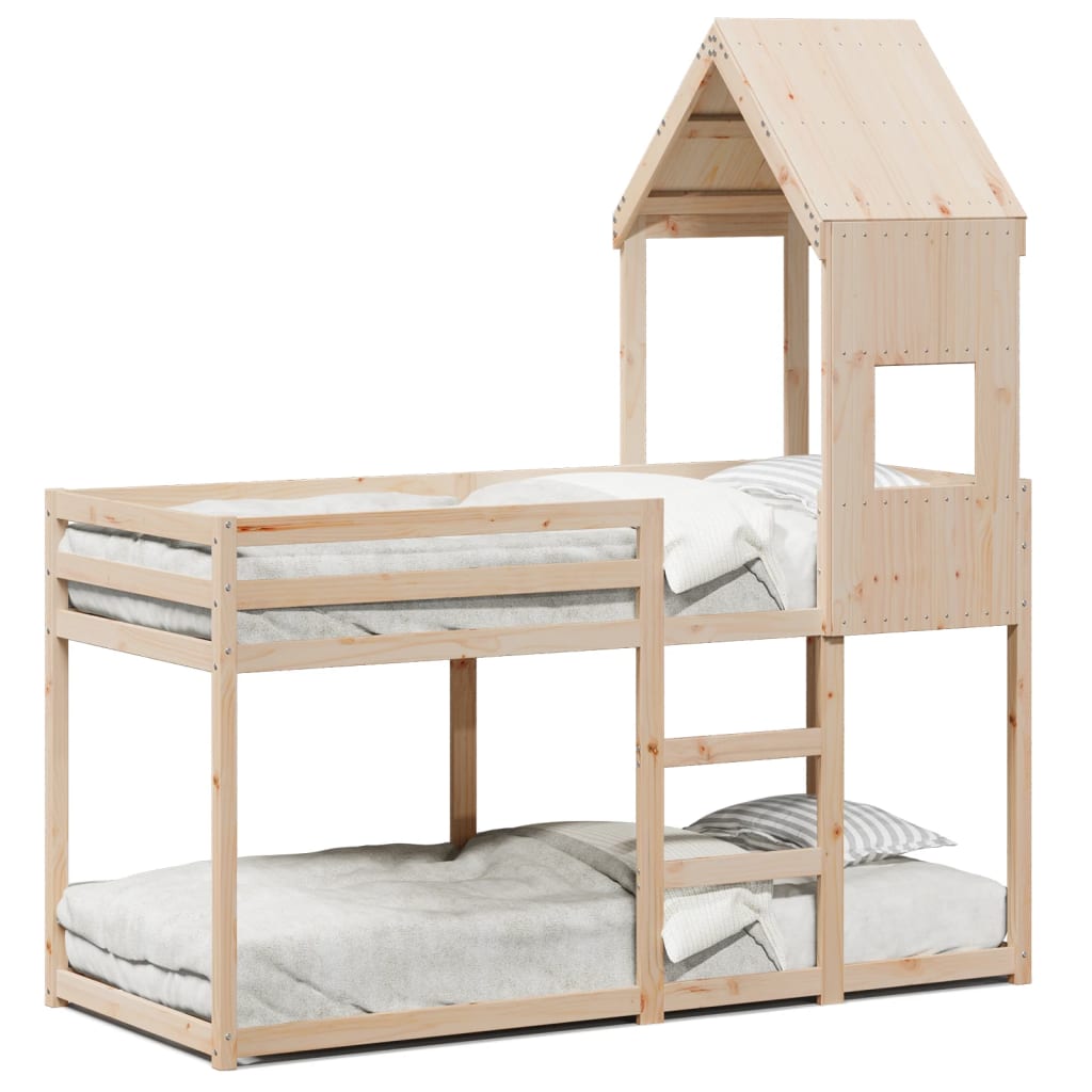 Bunk Bed without Mattress 75x190 cm Small Single Solid Wood Pine - Bargainia.com - 8721102669057 - 3282007
