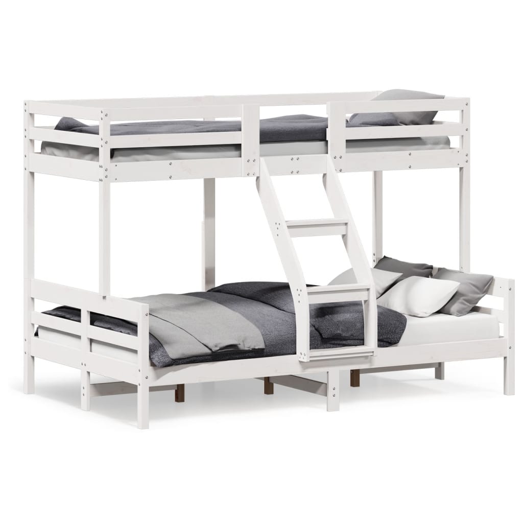 Bunk Bed without Mattress 80x200/120x200 cm White Solid Wood - Bargainia.com - 8721012242715 - 3207162