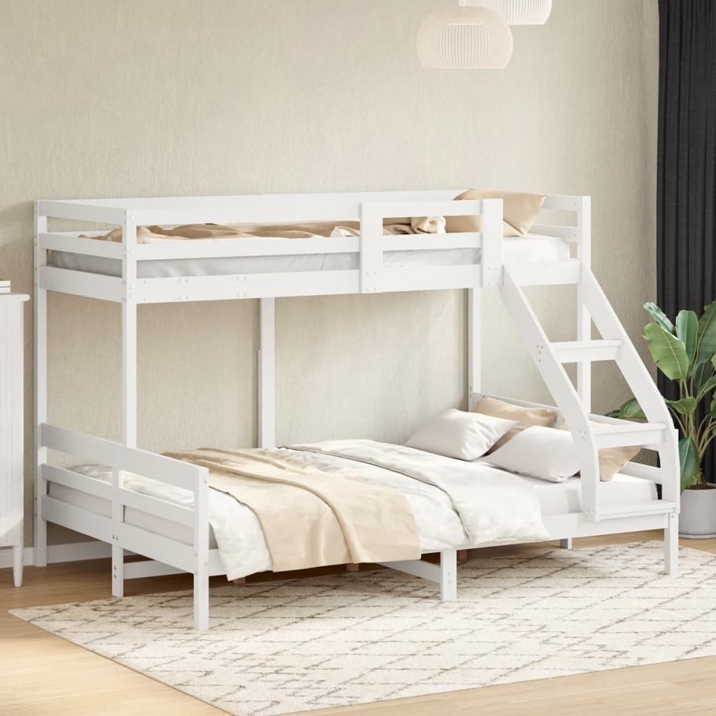 Bunk Bed without Mattress 80x200/140x200 cm White Solid Wood - Bargainia.com - 8721012242913 - 3207182