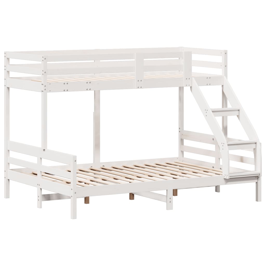 Bunk Bed without Mattress 80x200/140x200 cm White Solid Wood - Bargainia.com - 8721012242913 - 3207182