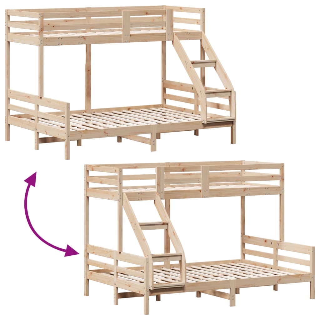 Bunk Bed without Mattress 90x200/140x200 cm Solid Wood - Bargainia.com - 8721012242982 - 3207189