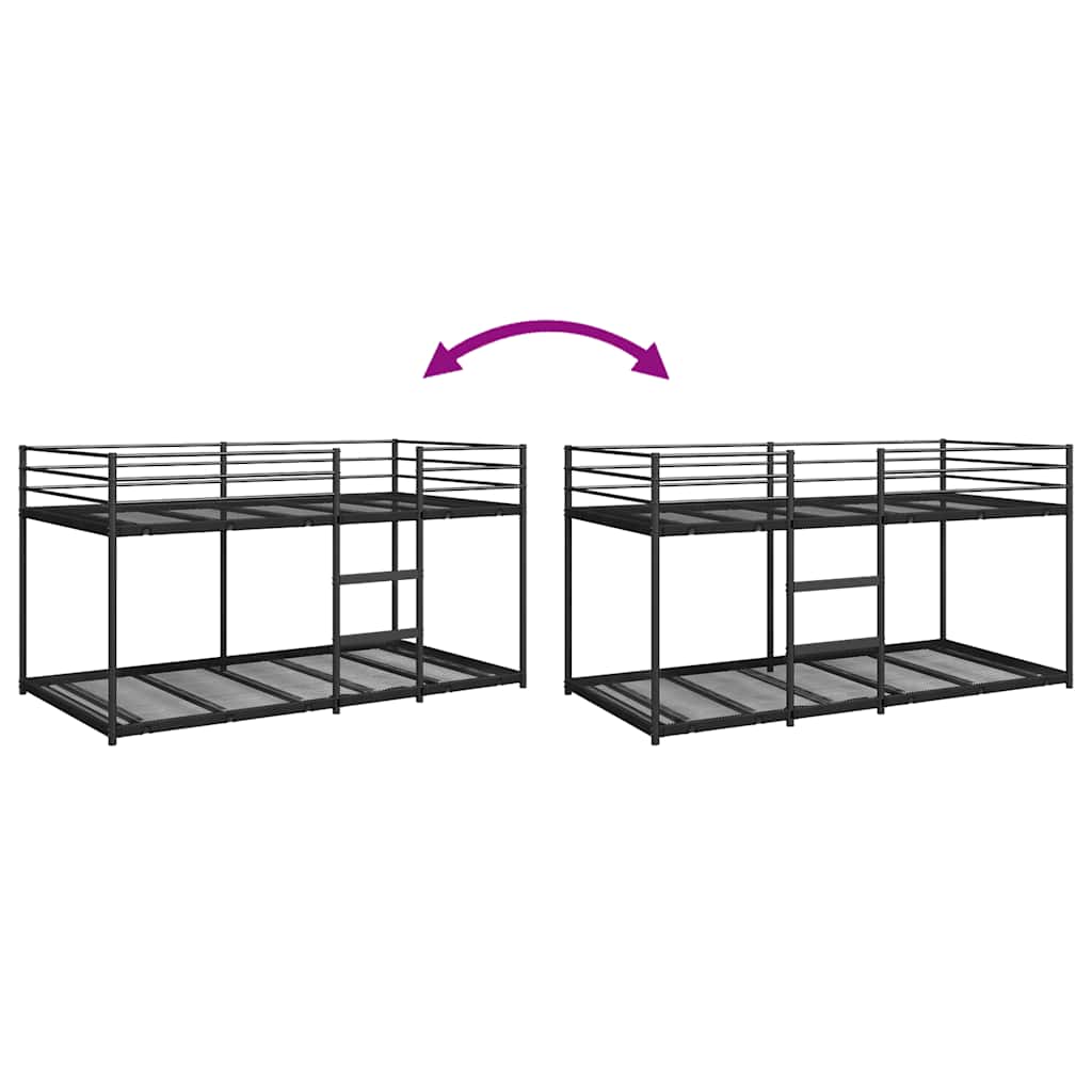 Bunk Bed without Mattress Black 100x190 cm Steel - Bargainia.com - 8721158512000 - 4019878
