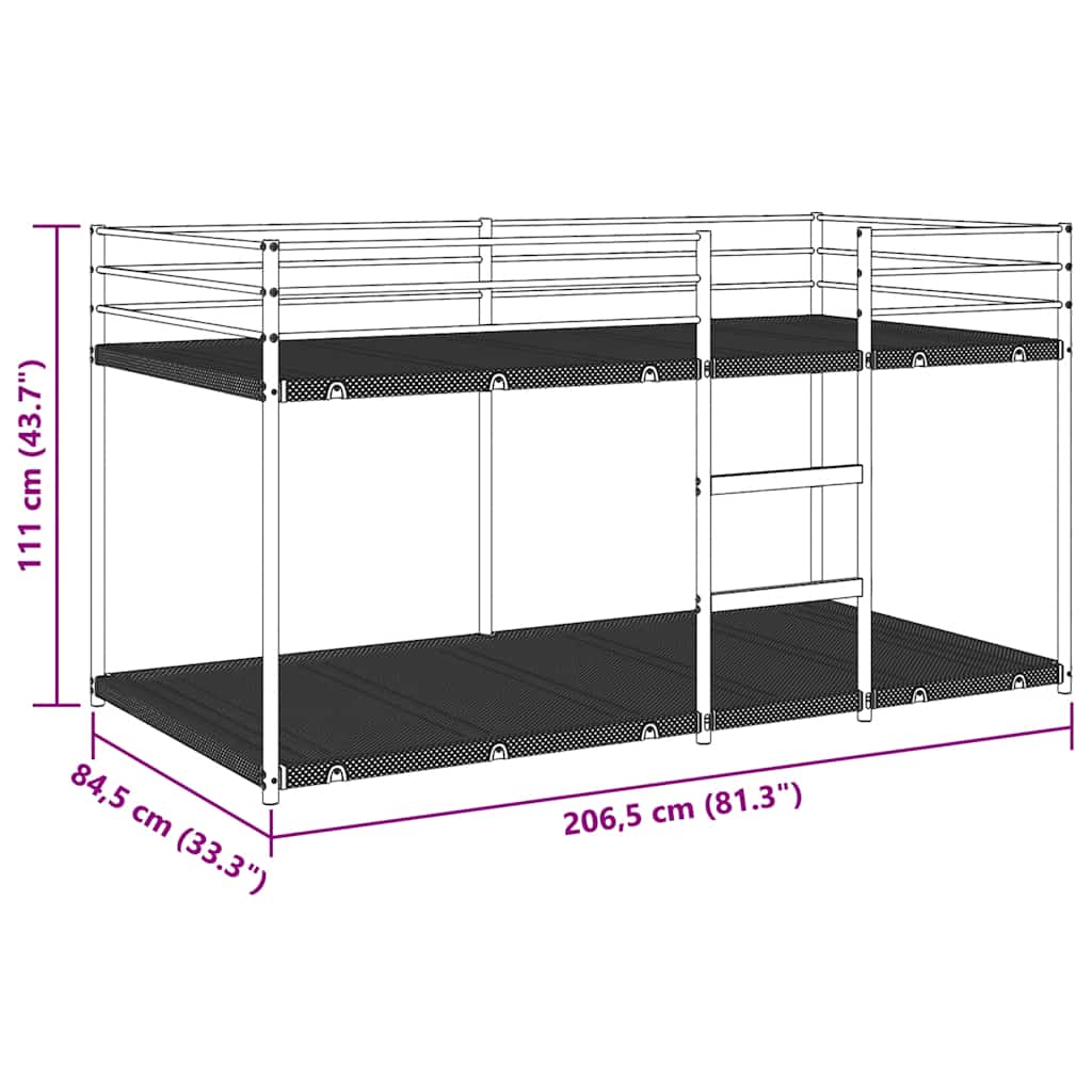 Bunk Bed without Mattress Black 80x200 cm Steel - Bargainia.com - 8721158511973 - 4019875
