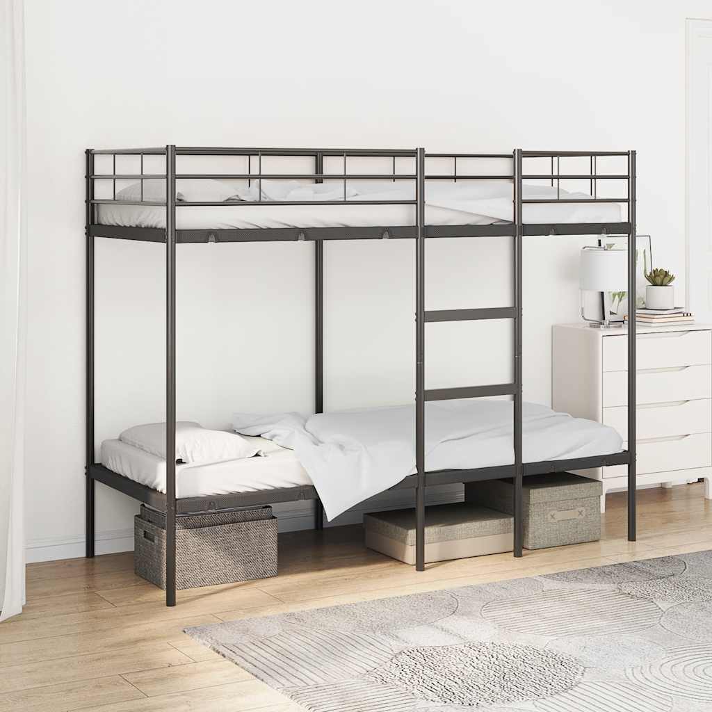 Bunk Bed without Mattress Black 80x200 cm Steel - Bargainia.com - 8721158761439 - 42000320